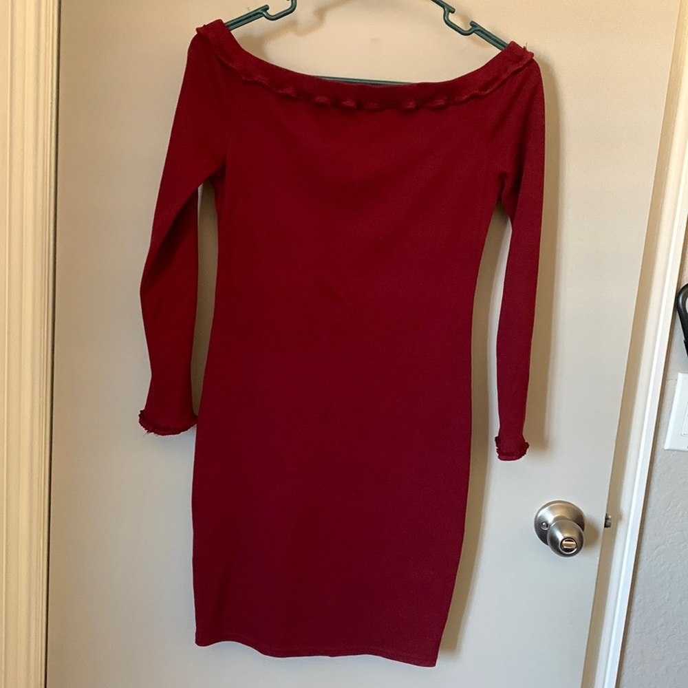 Shein mini dress Burgundy size small long sleeves